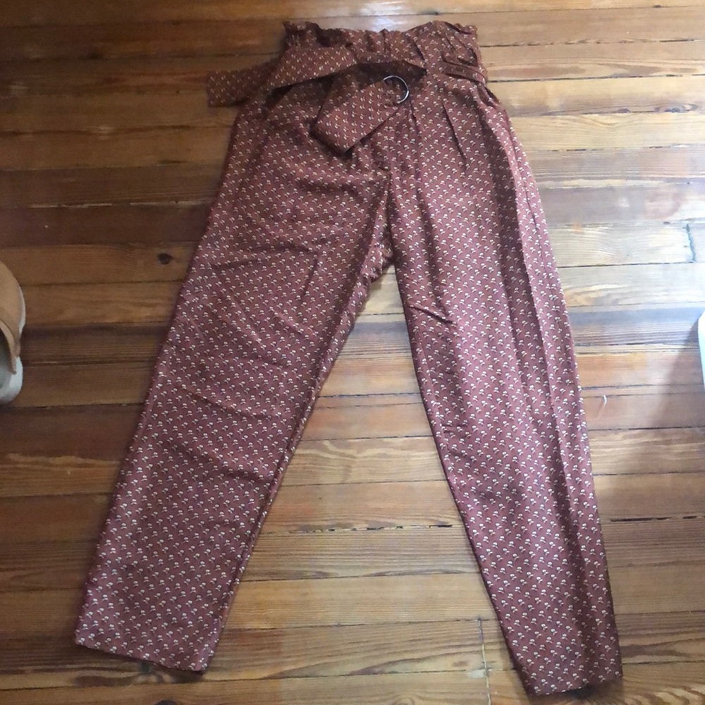 High-waisted silk MASSCOB pants, never worn, NWT